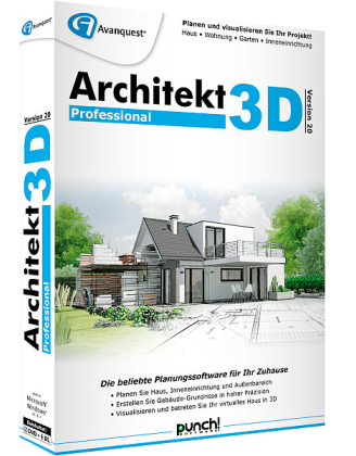 Architekt 3D v20 Professional inkl. Gartenplaner & E-Books