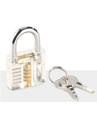 Durchsichtiges Lockpicking-Übungsschloss mit 2 Schlüsseln