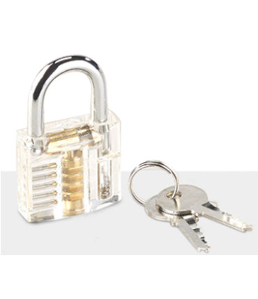 Durchsichtiges Lockpicking-Übungsschloss mit 2 Schlüsseln